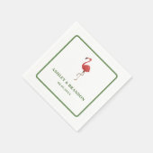 Flamingo Tropics Beach Coastal Retro Wedding Servet (Hoek)