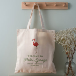 Flamingo Tropics Beach Hotel Wedding Welcome Tote Bag