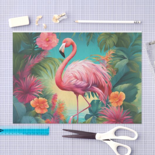 Flamingo Tropics Decoupage Tissue Paper Tissuepapier (Craft)