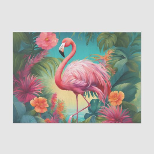 Flamingo Tropics Decoupage Tissuepapier (Voorkant)