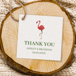 Flamingo Tropics Green and Pink Wedding Thank You Bedankjes Labels