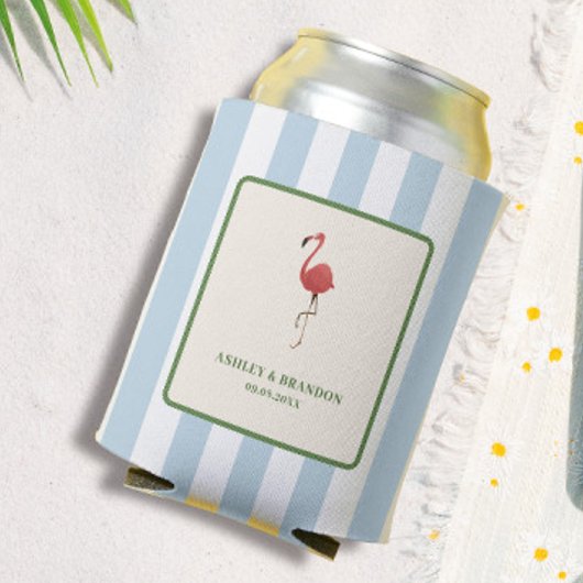 Flamingo Tropics Strand Kust Retro Bruiloft Blikjeskoeler