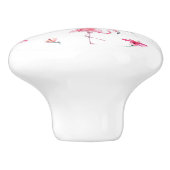 Flamingo Tropics Summer Island Chic Hibiscus Pink Keramische Knop (Zijkant)