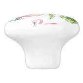 Flamingo Tropics Summer Island Chic Hibiscus Pink Keramische Knop (Zijkant)