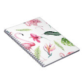 Flamingo Tropics Summer Island Chic Hibiscus Pink Notitieboek (Rechterzijde)