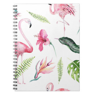 Flamingo Tropics Summer Island Chic Hibiscus Pink Notitieboek