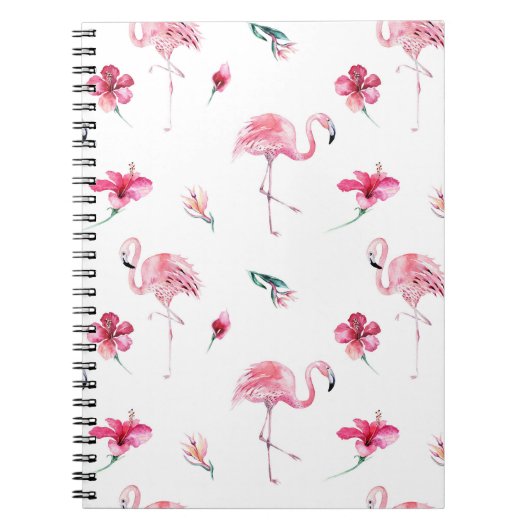 Flamingo Tropics Summer Island Chic Hibiscus Pink Notitieboek (Voorkant)