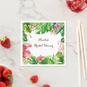 Flamingo Tropics Zomer Verjaardagsfeest Elegant Servet (Insitu)