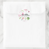 Flamingo Tropics Zomer Verjaardagsfeestje Ronde Sticker (Tas)