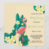 Flamingo Tropisch baby shower Kaart (Voorkant / Achterkant)