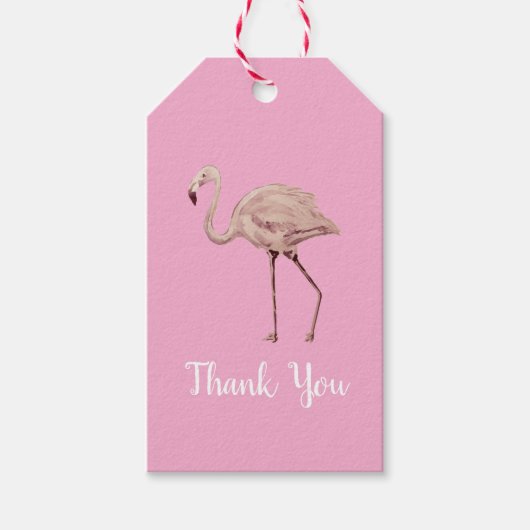 Flamingo Tropisch Bedankt Feestje  Cadeaulabel (Voorkant)