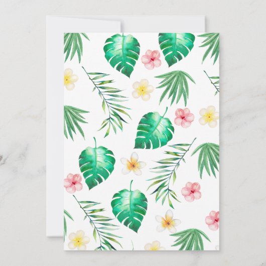 Flamingo Tropisch Fruit Eerste Verjaardag Uitnodig Kaart (Achterkant)