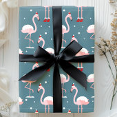 Flamingo Tropisch Kerstfeest Cadeaupapier