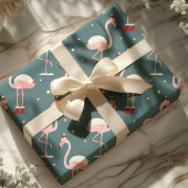 Flamingo Tropisch Kerstfeest Cadeaupapier