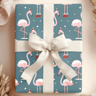 Flamingo Tropisch Kerstfeest Cadeaupapier