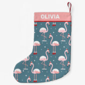 Flamingo Tropisch Kerstfeest Kleine Kerstsok (Achterkant)