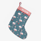 Flamingo Tropisch Kerstfeest Kleine Kerstsok (Voorkant (Hangend))
