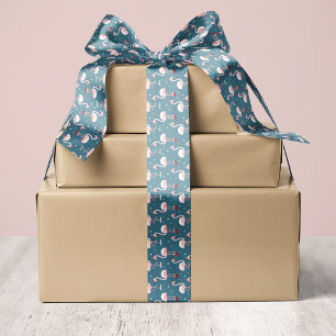 Flamingo Tropisch Kerstfeest Satijnen Lint