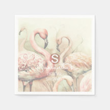 Flamingo Tropisch Monogram Bruiloft Bruidsfeest 