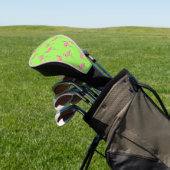 Flamingo Tropisch Patroon Roze Groen Golfheadcover (Insitu)