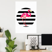 Flamingo, tropisch poster van de zomer, tuin-poste (Thuiskantoor)