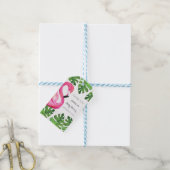 Flamingo Tropisch Roze Baby shower Feestgunst Cadeaulabel (Met Touw)