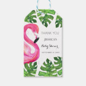 Flamingo Tropisch Roze Baby shower Feestgunst Cadeaulabel (Voorkant)