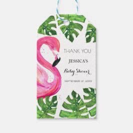 Flamingo Tropisch Roze Baby shower Feestgunst Cadeaulabel