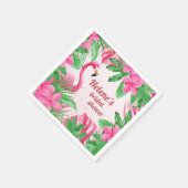Flamingo Tropisch Roze Bloemige Bruidsdouche Servet (Hoek)