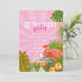 Flamingo Tropisch Roze Pensioen  Kaart (Staand voorkant)
