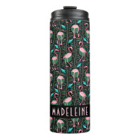 Flamingo Tropisch Schattige Zwart Roze Patroon Aan