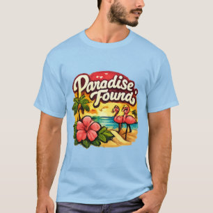 Flamingo Tropisch Strand Paradijs Gevonden T-shirt