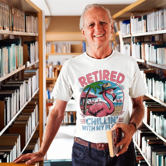 Flamingo Tropisch Strand Pensioen Humor T-shirt
