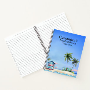 Flamingo Tropisch Strand Reisjournaal Notitieboek