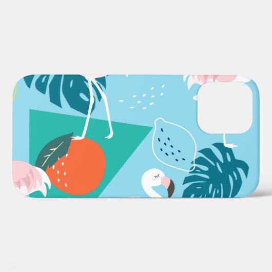Flamingo Tropisch, Trendy  Patroon. Case-Mate iPhone Case (Achterkant (horizontaal))