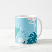 Flamingo Tropisch, Trendy Patroon. Koffiemok (Voorkant rechts)