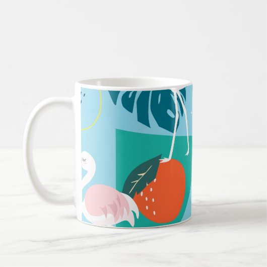 Flamingo Tropisch, Trendy Patroon. Koffiemok (Links)