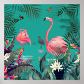 flamingo tropisch wand poster (Voorkant)
