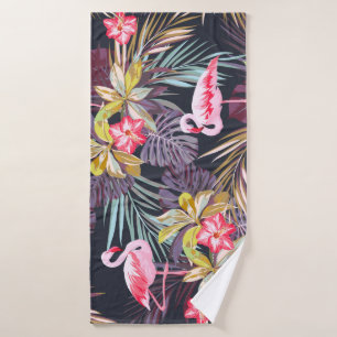 Flamingo Tropisch: Zomer Naadloos Patroon Badhanddoek