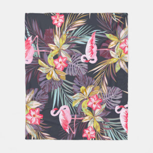 Flamingo Tropisch: Zomer Naadloos Patroon Fleece Deken