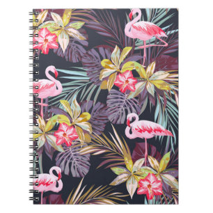 Flamingo Tropisch: Zomer Naadloos Patroon Notitieboek