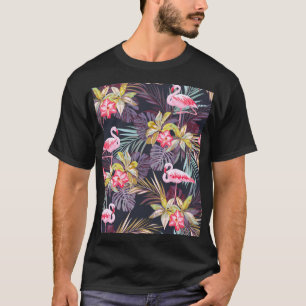 Flamingo Tropisch: Zomer Naadloos Patroon T-shirt