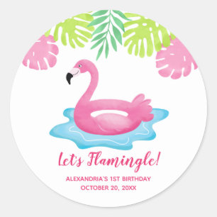 Flamingo Tropisch Zwembad Feest Favoriet Sticker