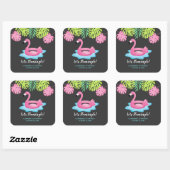 Flamingo Tropisch Zwembad Party Favor Sticker (Vel)