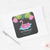 Flamingo Tropisch Zwembad Party Favor Sticker (Envelop)