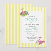 Flamingo Tropisch zwembad party Vrijgezellenfeest Kaart (Voorkant / Achterkant)