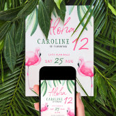 Flamingo tropische Aloha kinderen verjaardagsfeest Kaart