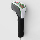 Flamingo tropische bladchauffeur golfheadcover (Schuin)