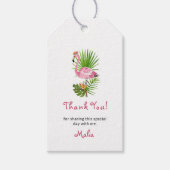 Flamingo & tropische bladeren Dank u wel Cadeaulabel (Voorkant)
