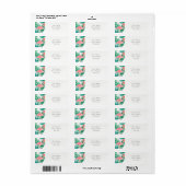 flamingo tropische bladeren etiket (Full Sheet)
